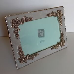 RUSS Silver And Enamel Ornate Floral Picture Frame